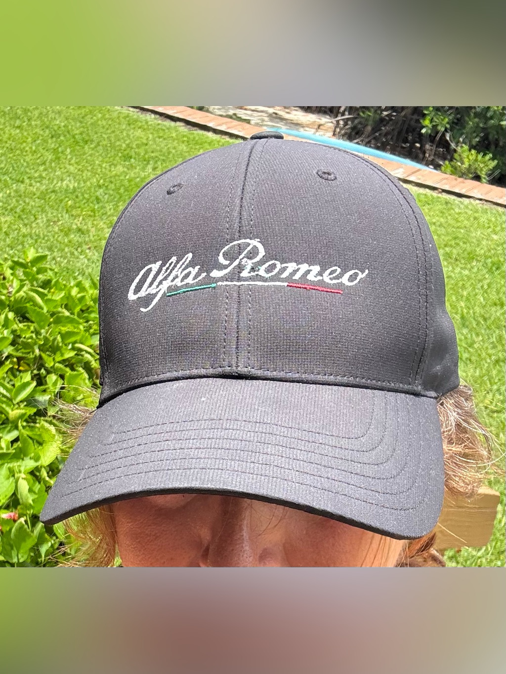Alfa Romeo Black Ball Cap White Embroidered Logo Adjustable Strap Adidas Brand
